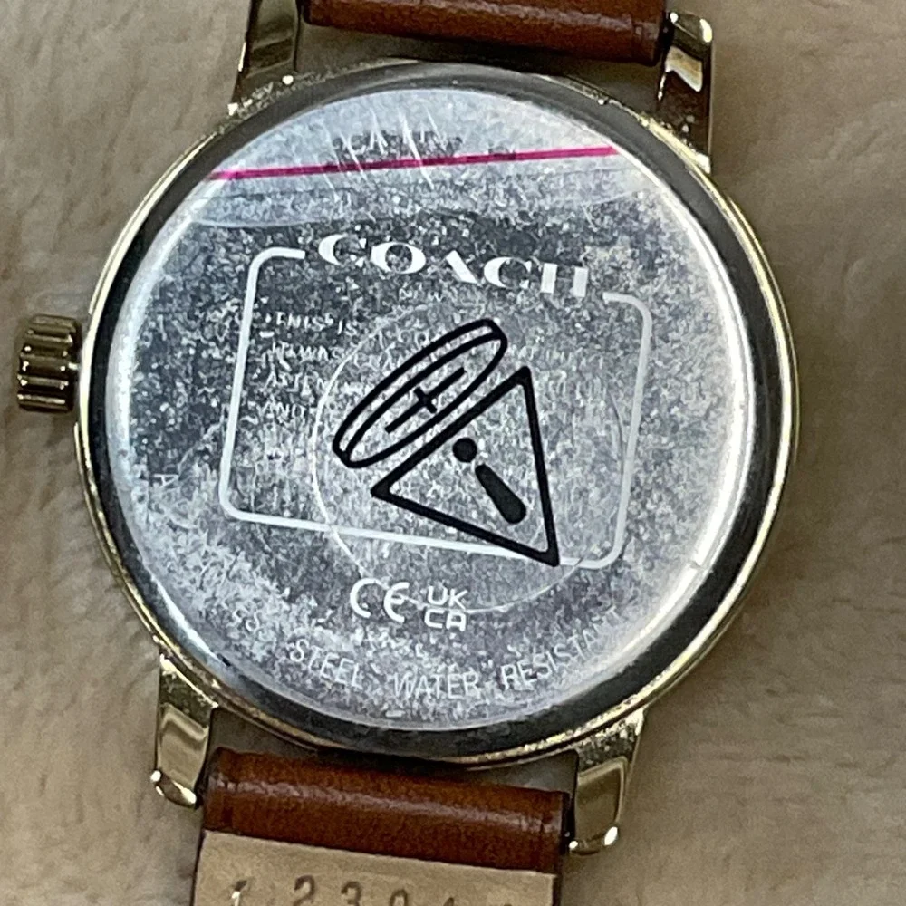COACH Rainbow Dial Brown Leather Strap Ladies Grand Watch